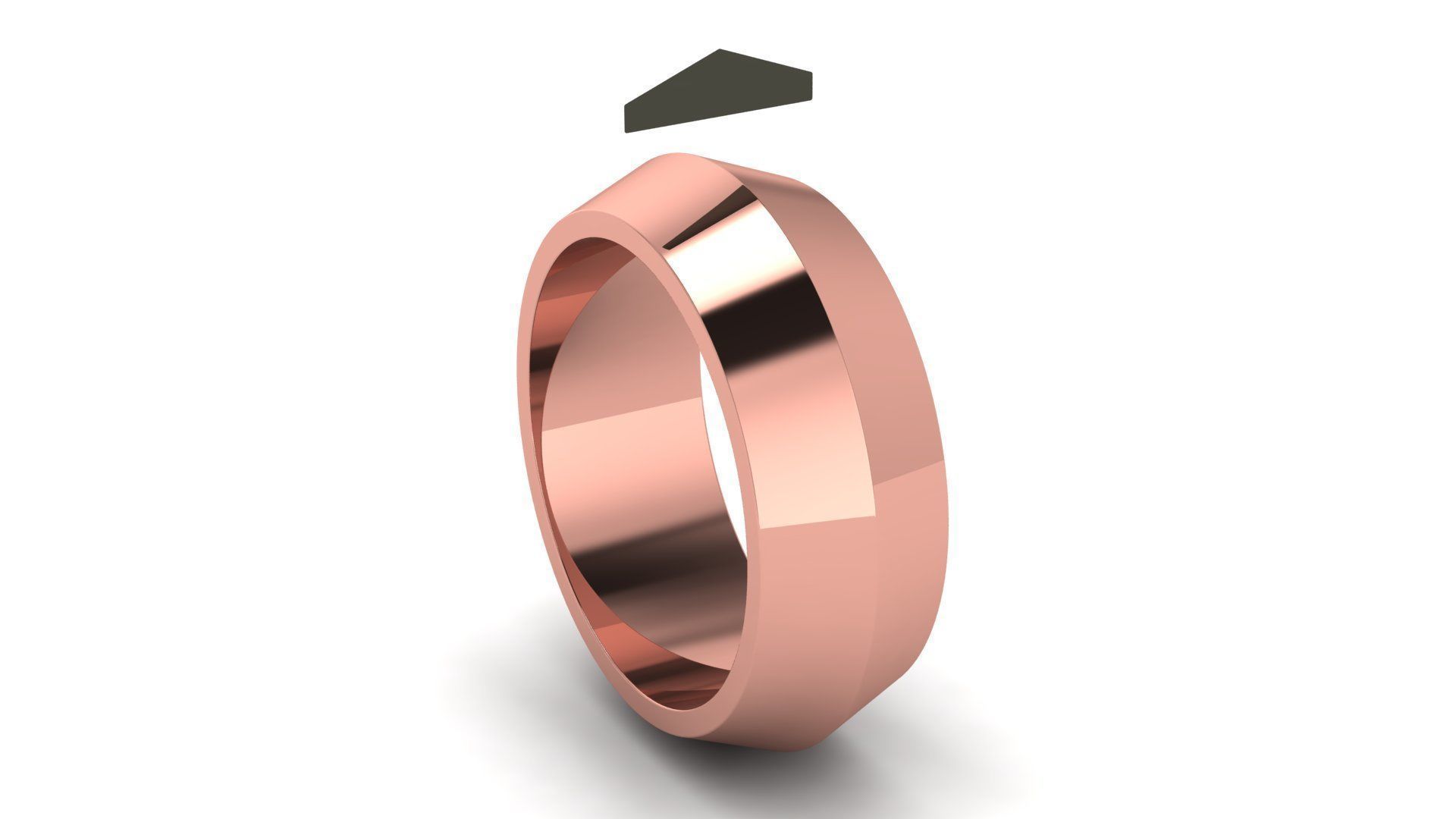 Apex profile Wedding Ring 8 mm Wide US Sizes 3D print model_9