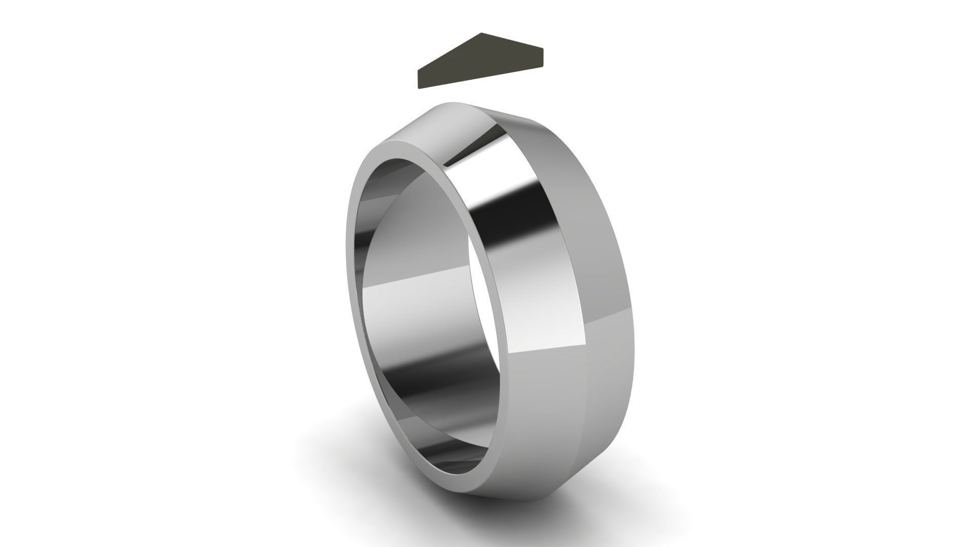 Apex profile Wedding Ring 8 mm Wide US Sizes 3D print model_8