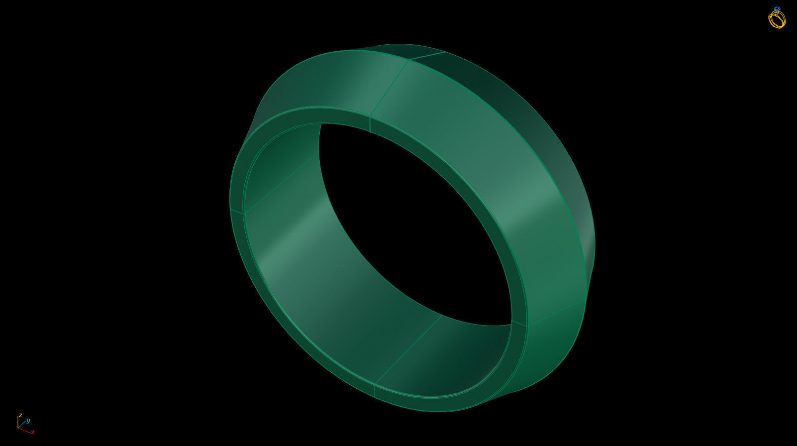 Apex profile Wedding Ring 8 mm Wide US Sizes 3D print model_12