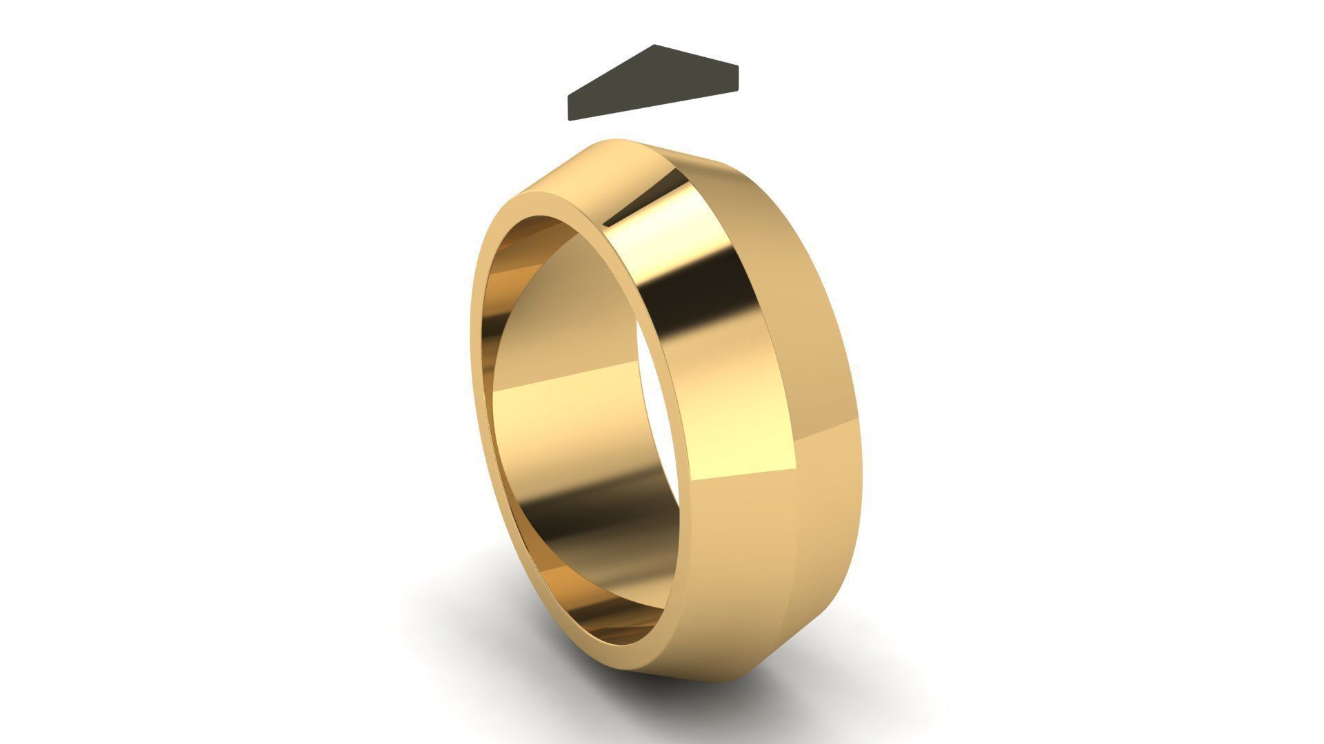 Apex profile Wedding Ring 8 mm Wide US Sizes 3D print model_7