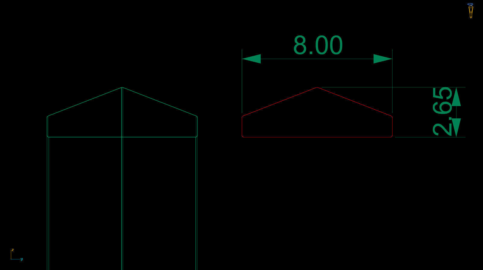 Apex profile Wedding Ring 8 mm Wide US Sizes 3D print model_10