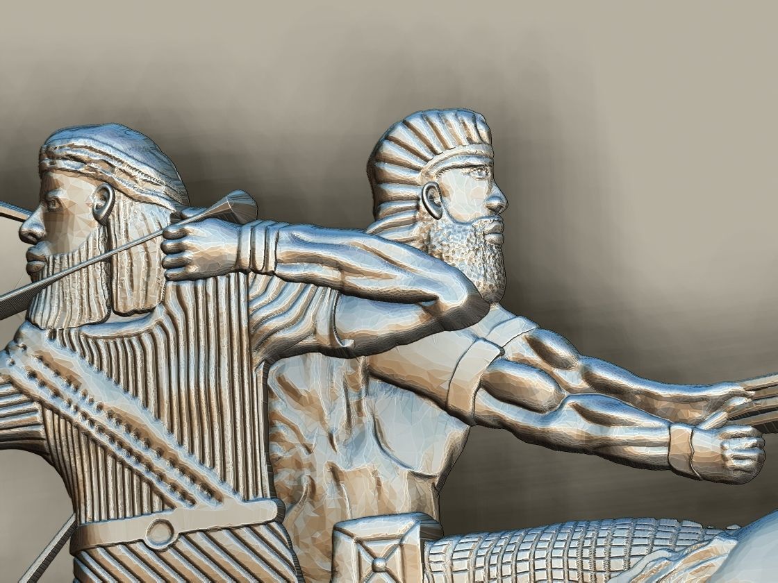 Epic of Gilgamesh hunt lion 3D print model_7