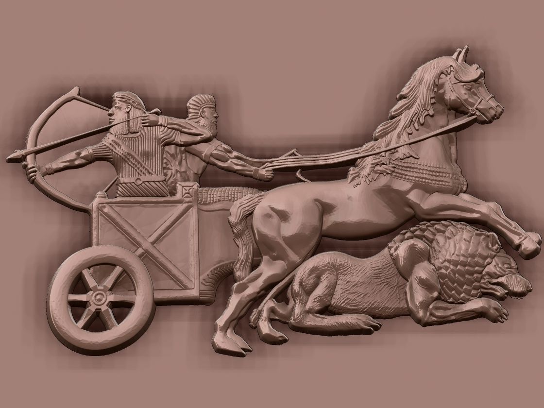 Epic of Gilgamesh hunt lion 3D print model_16