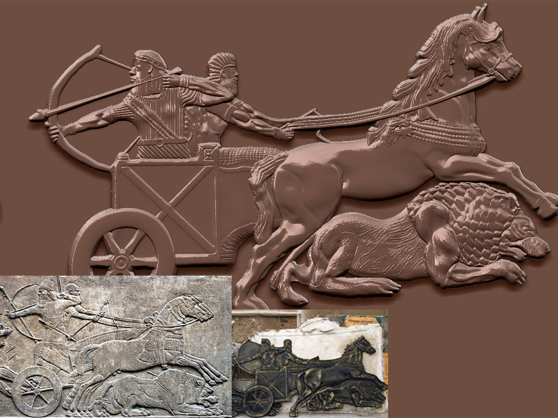 Epic of Gilgamesh hunt lion 3D print model_1