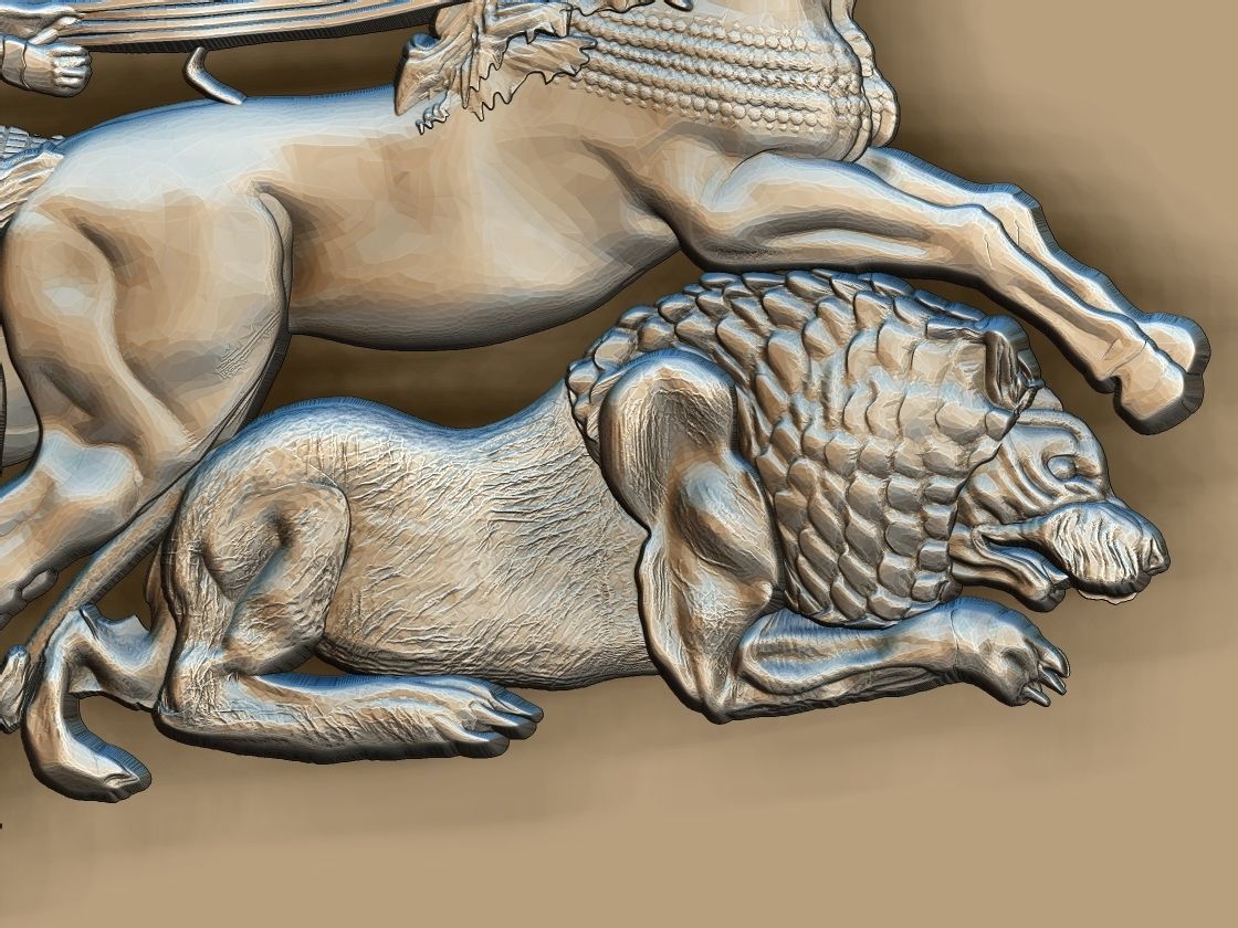 Epic of Gilgamesh hunt lion 3D print model_14