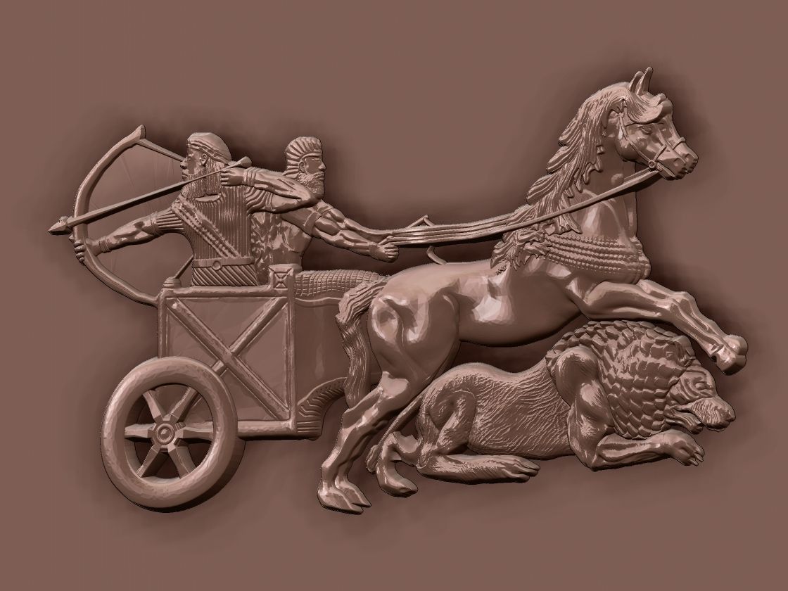 Epic of Gilgamesh hunt lion 3D print model_12