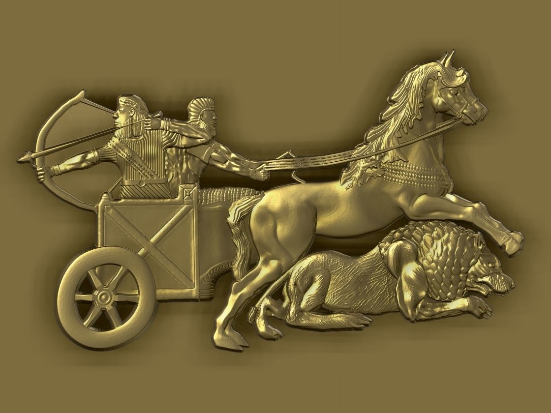 Epic of Gilgamesh hunt lion 3D print model_3