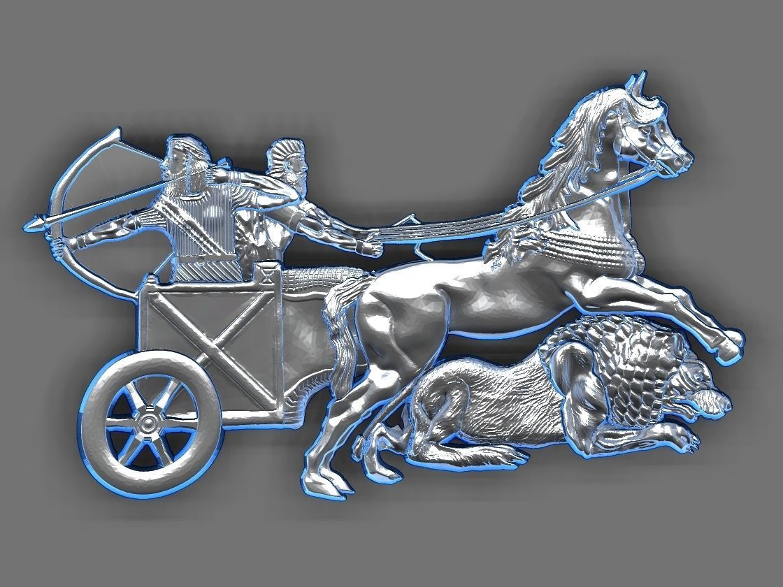 Epic of Gilgamesh hunt lion 3D print model_9