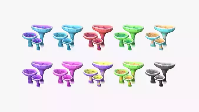 10 Fantasy Mushroom J Collection - Scene Backdrop Design 