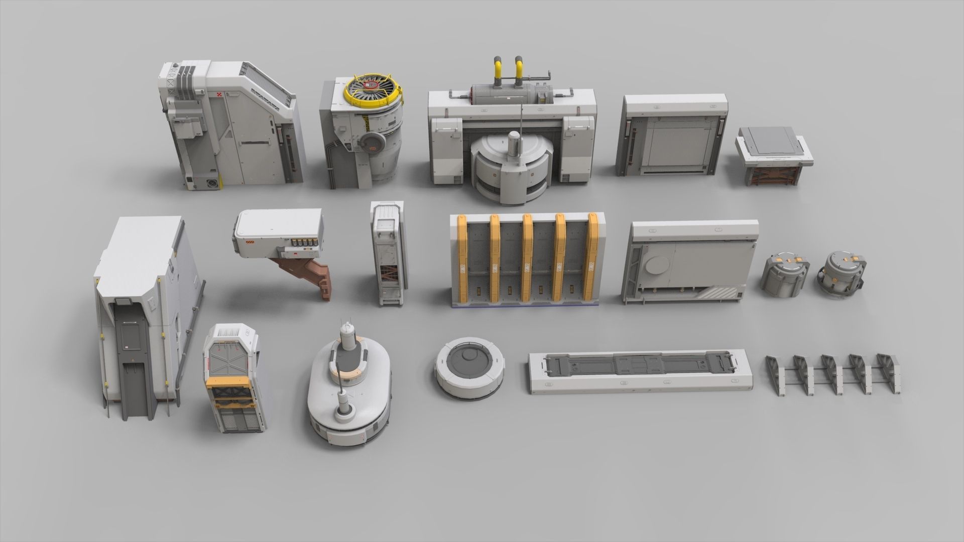 sci-fi Architecture kitbash 46 3D model_2