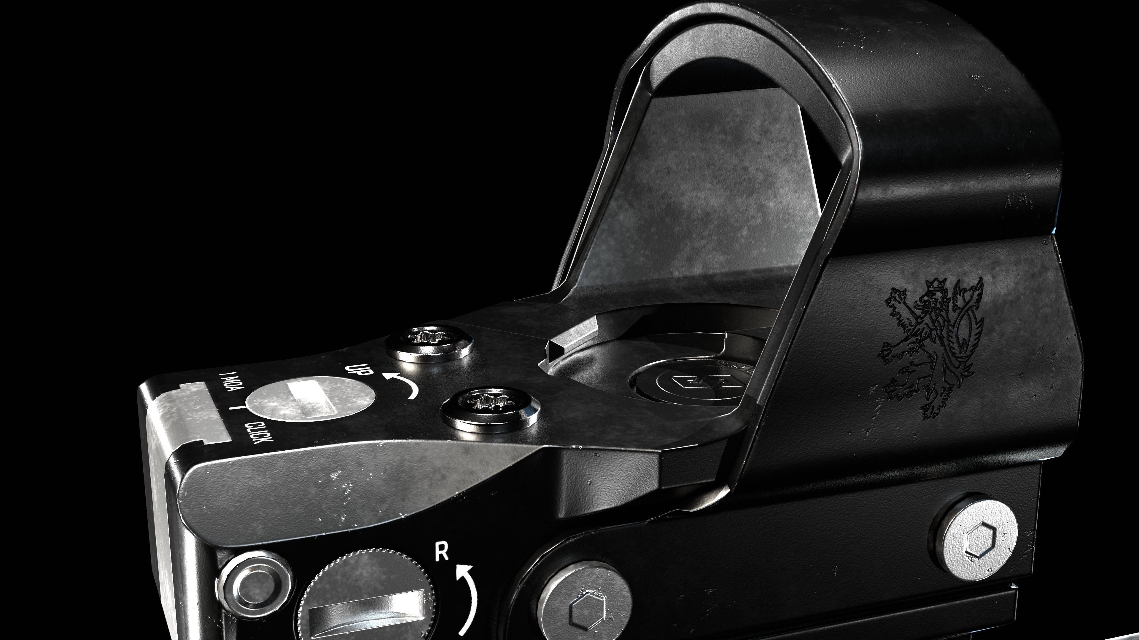 P90 - game asset Low-poly 3D model_6