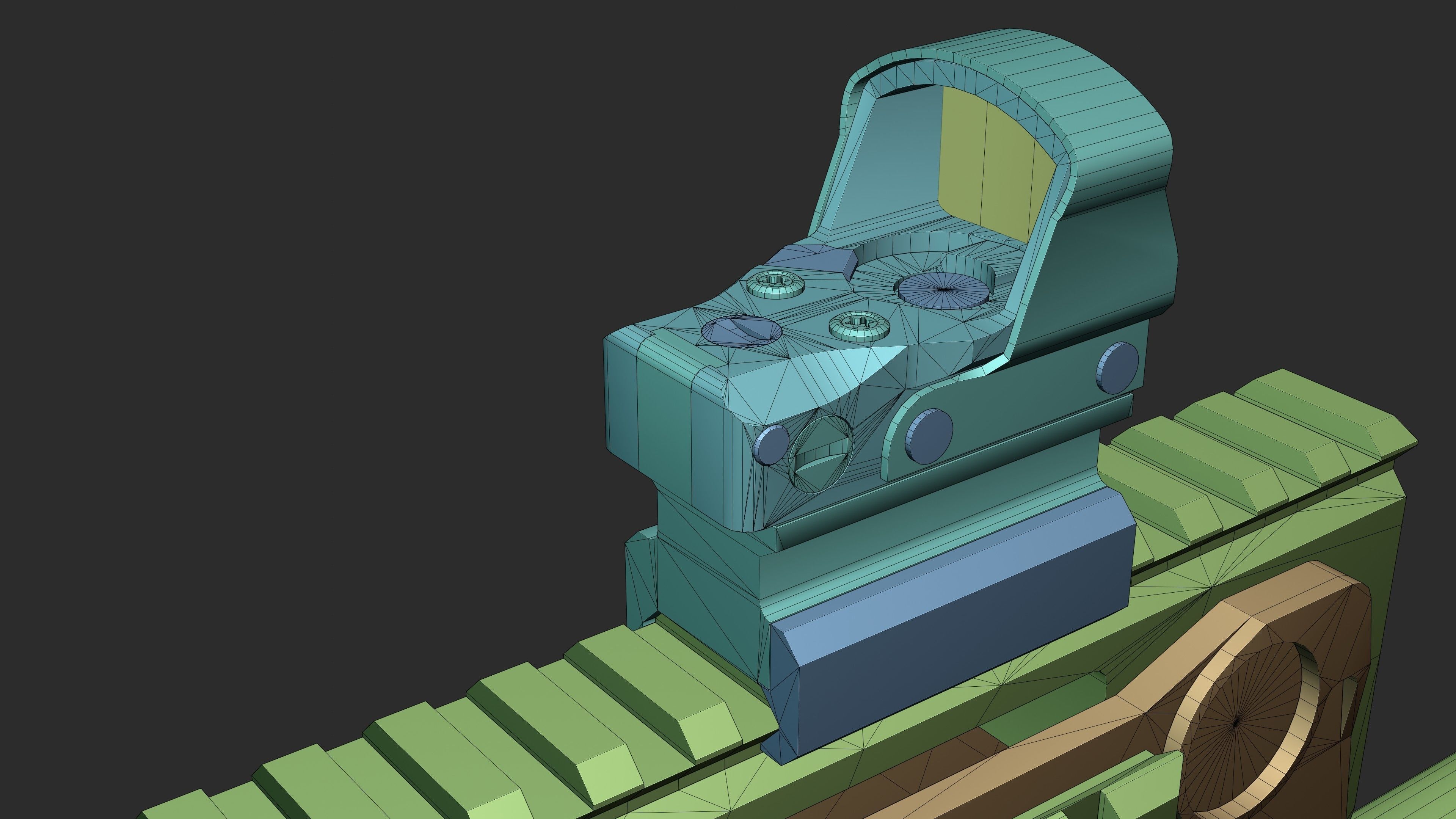 P90 - game asset Low-poly 3D model_3