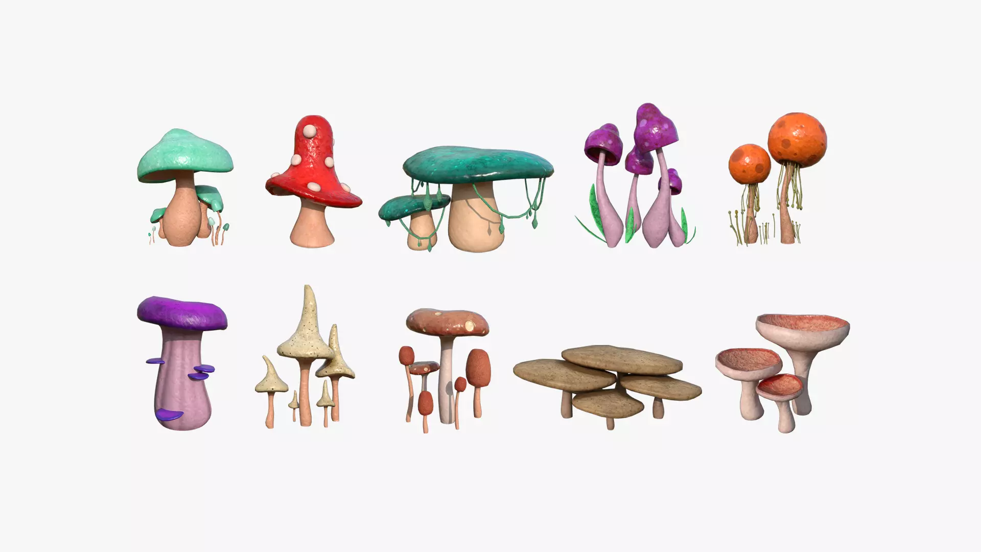 10 Fantasy Mushrooms AJR Collection - Scene Backdrop Design _0