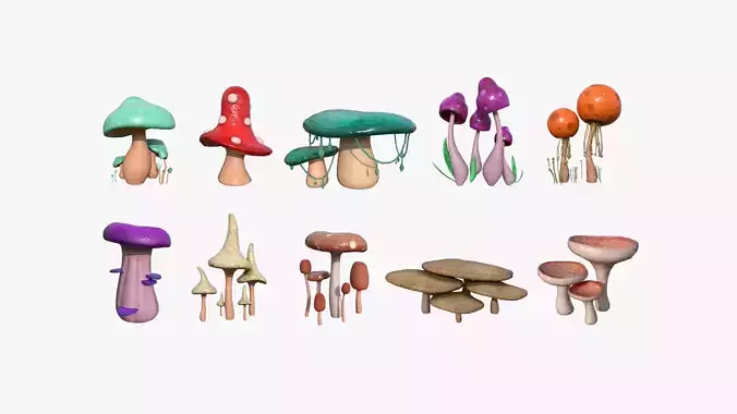 10 Fantasy Mushrooms AJR Collection - Scene Backdrop Design 10 Fantasy Mushrooms AJR Collection - Scene Backdrop Design