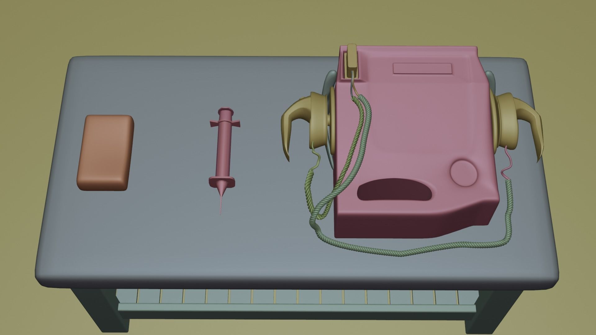Cardiac Defibrillator Low-poly 3D model_2