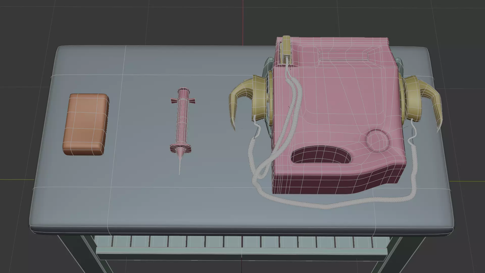 Cardiac Defibrillator Low-poly 3D model_0