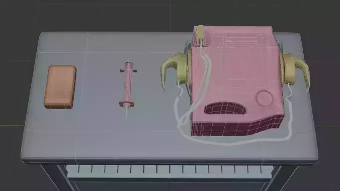 Cardiac Defibrillator Low-poly 3D model