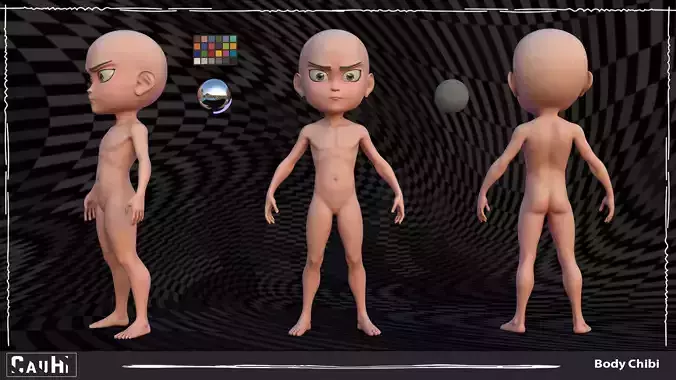 Body Boy Style Chibi Low-poly 3D model
