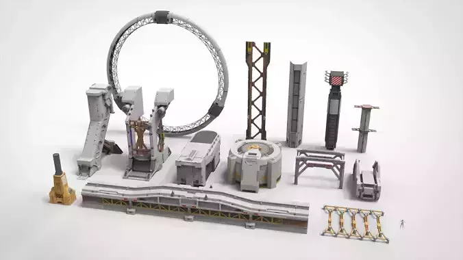 sci-fi Architecture kitbash 47 3D model