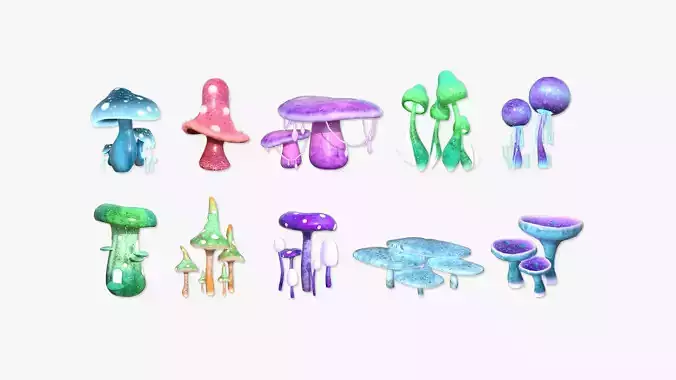 10 Fantasy Mushrooms AJ Collection - Scene Backdrop Design 