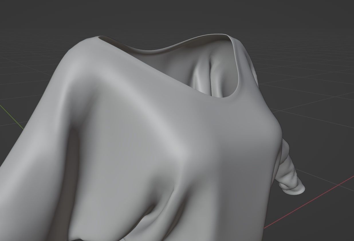 Dolman Sleeve Top 3D model_14