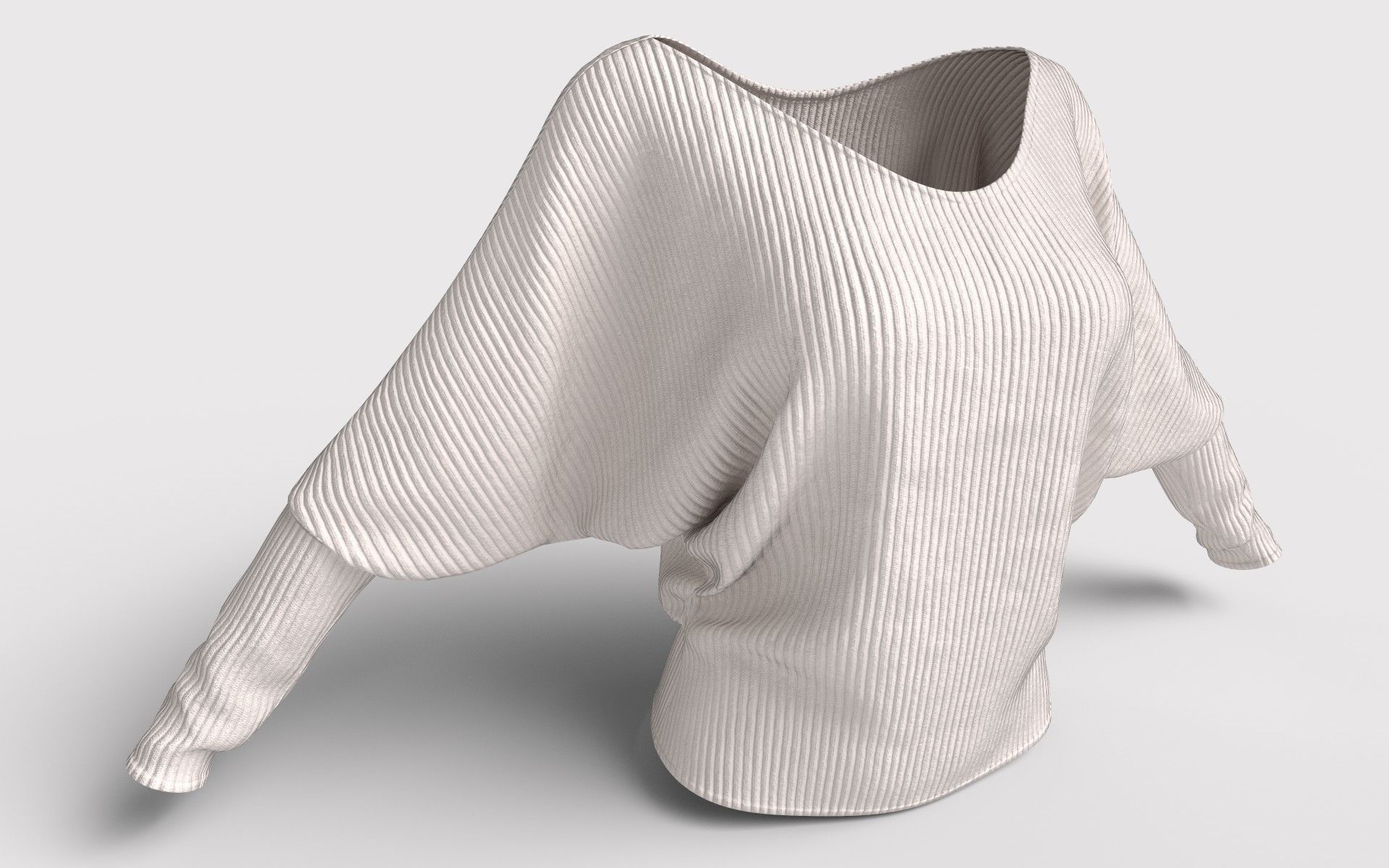 Dolman Sleeve Top 3D model_4
