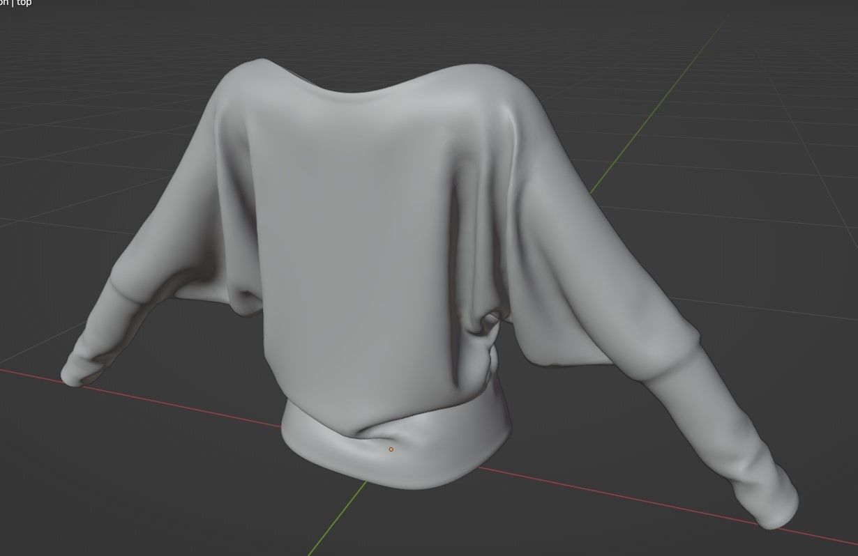 Dolman Sleeve Top 3D model_13