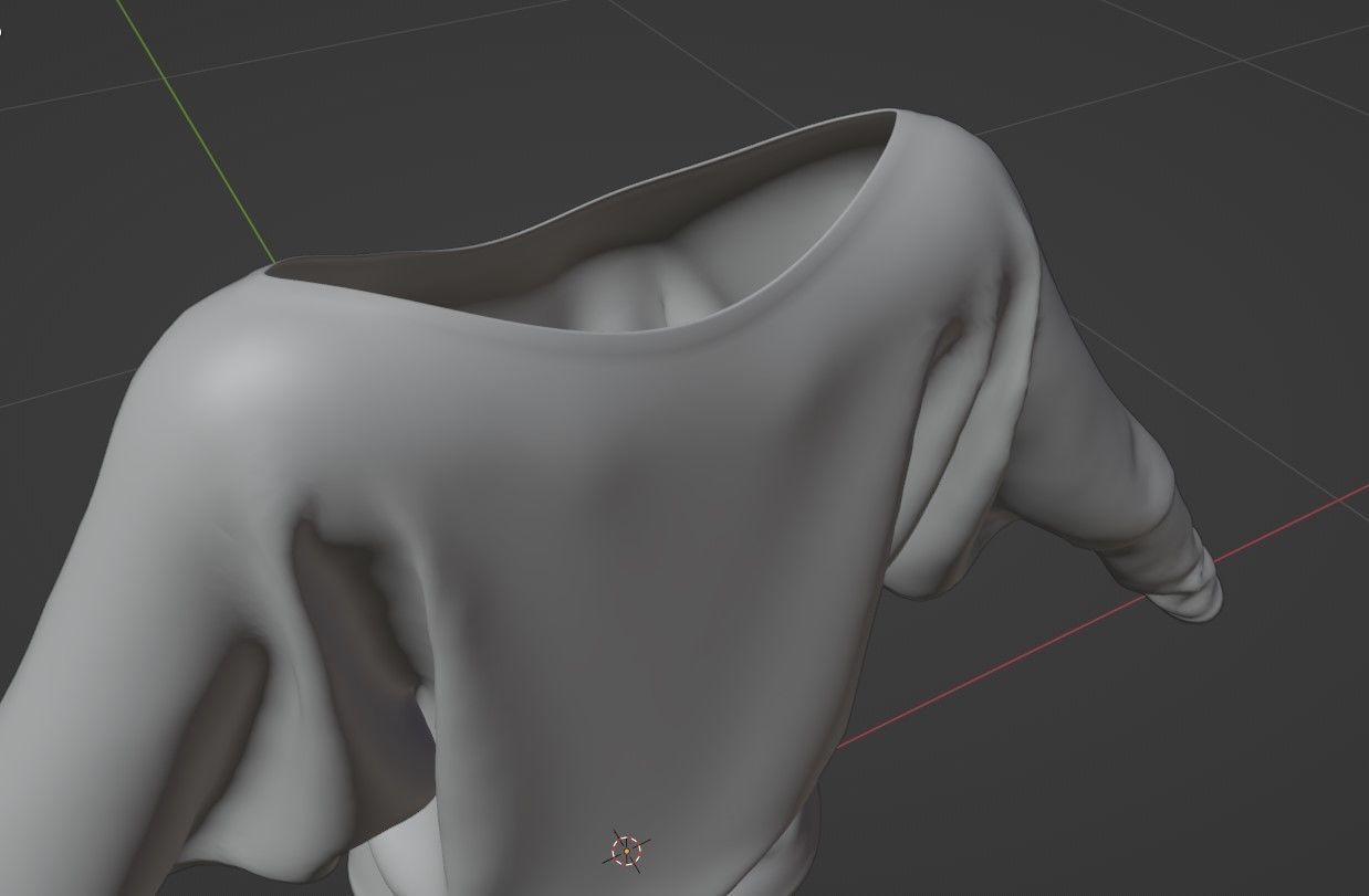 Dolman Sleeve Top 3D model_12