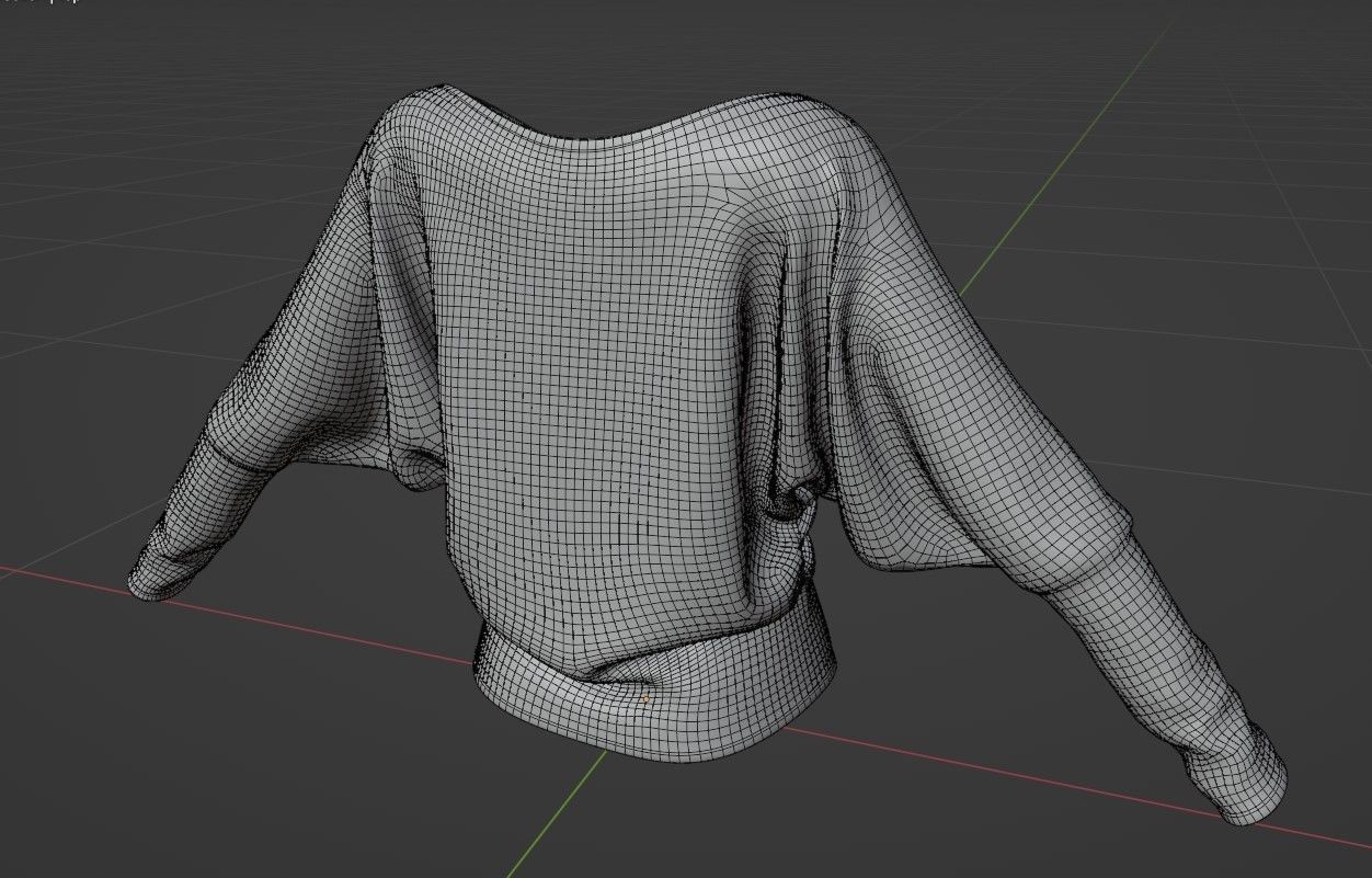 Dolman Sleeve Top 3D model_17