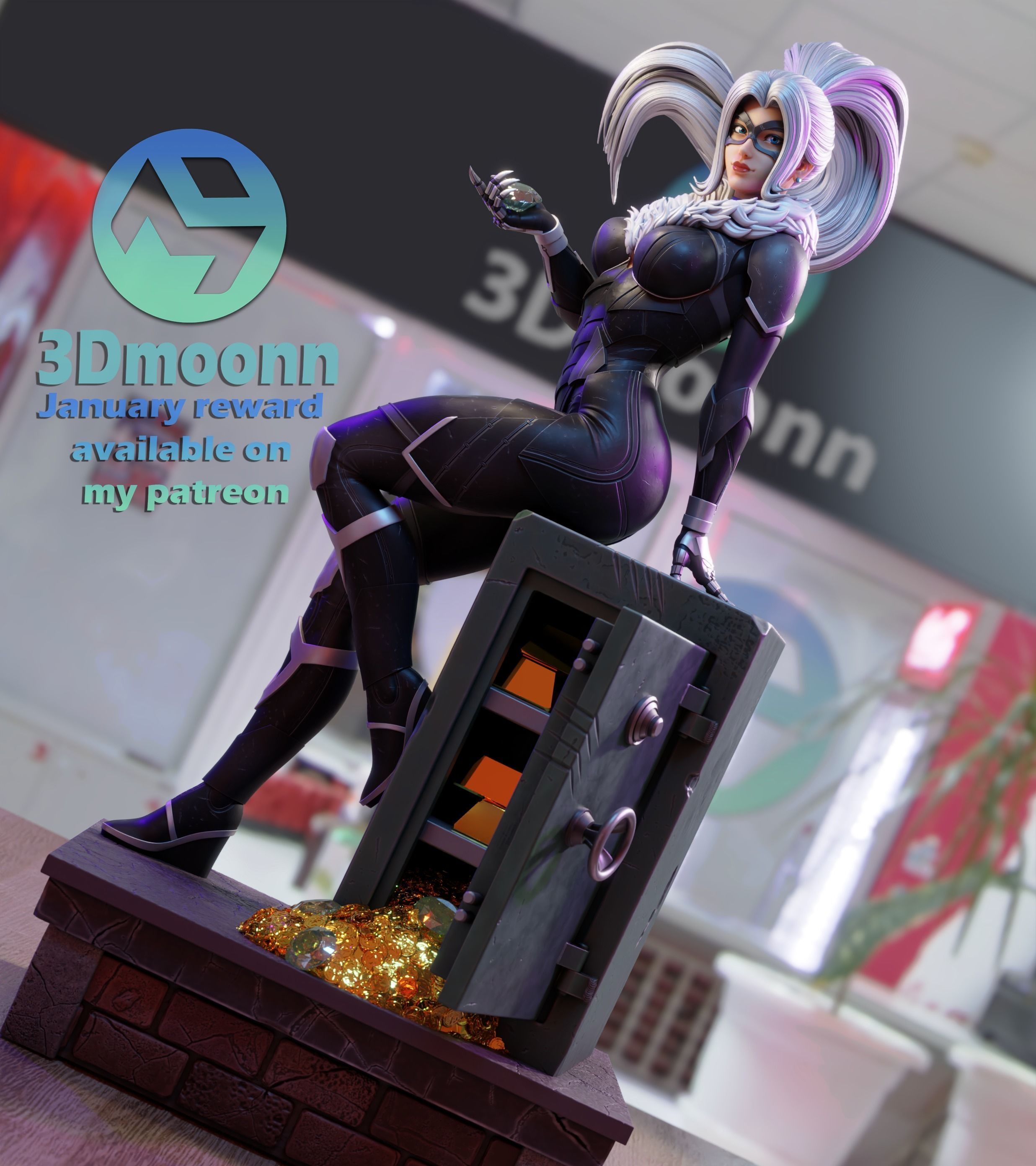 black cat - marvel - stl 3D print model_3