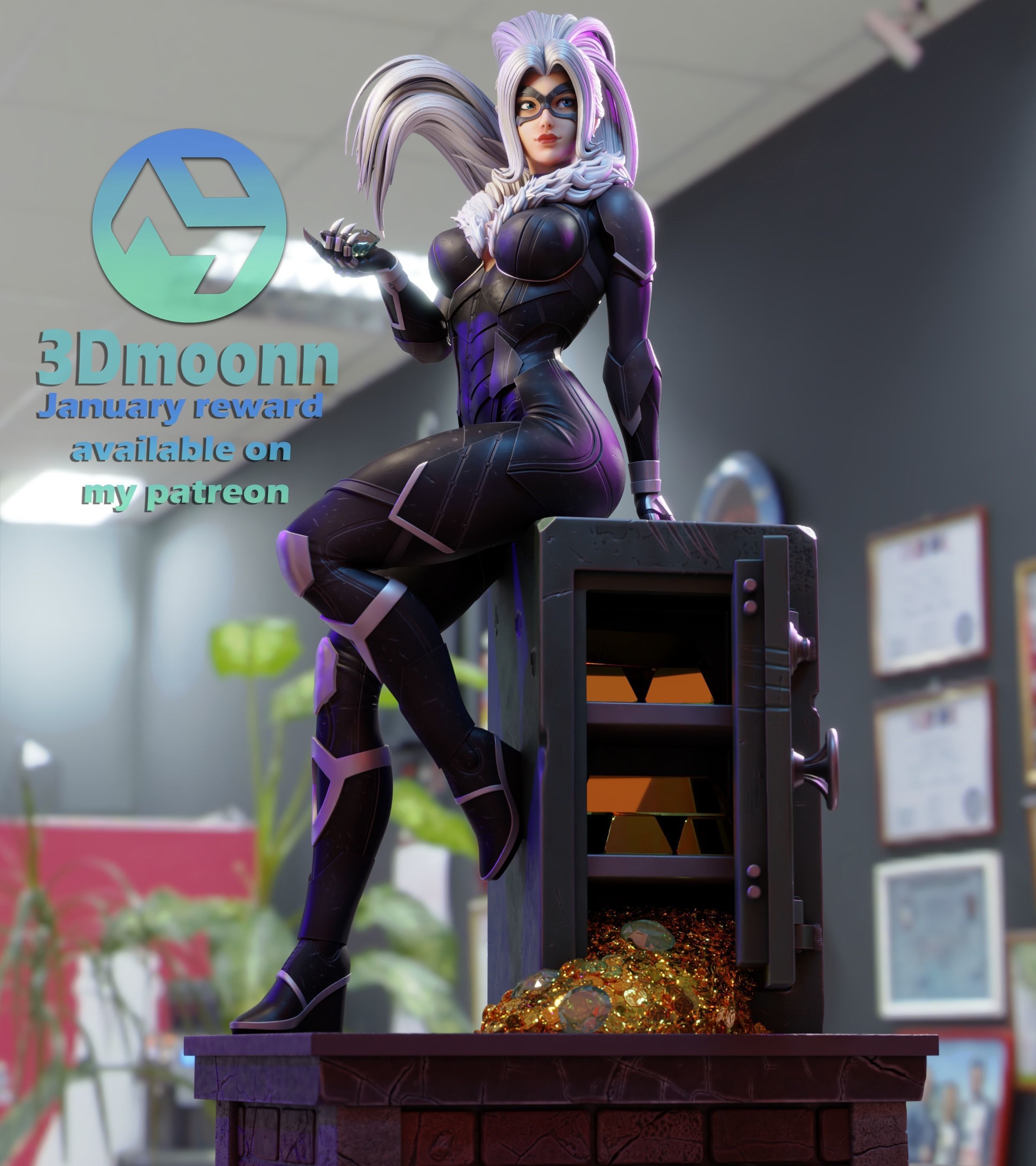 black cat - marvel - stl 3D print model_2
