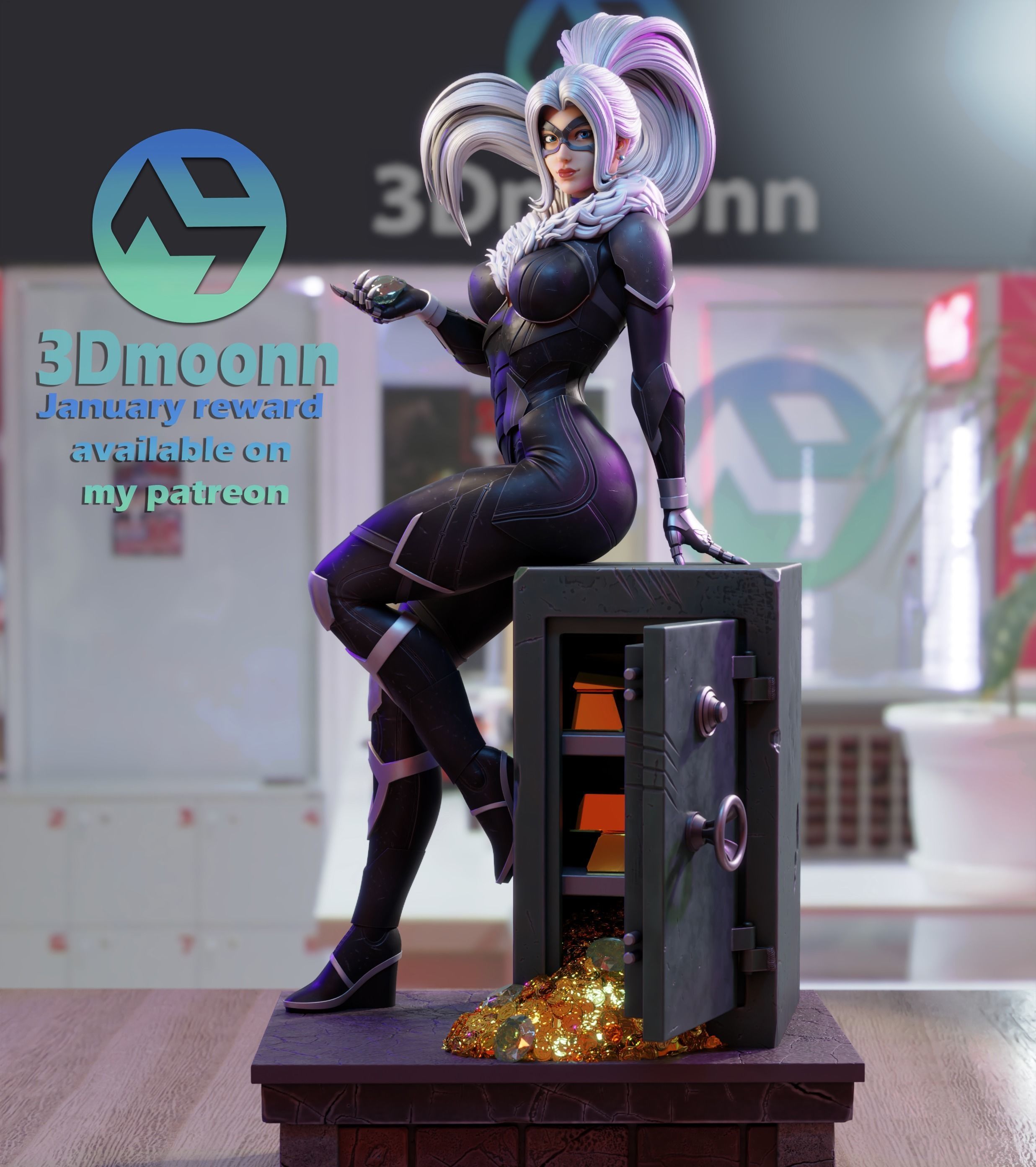 black cat - marvel - stl 3D print model_1