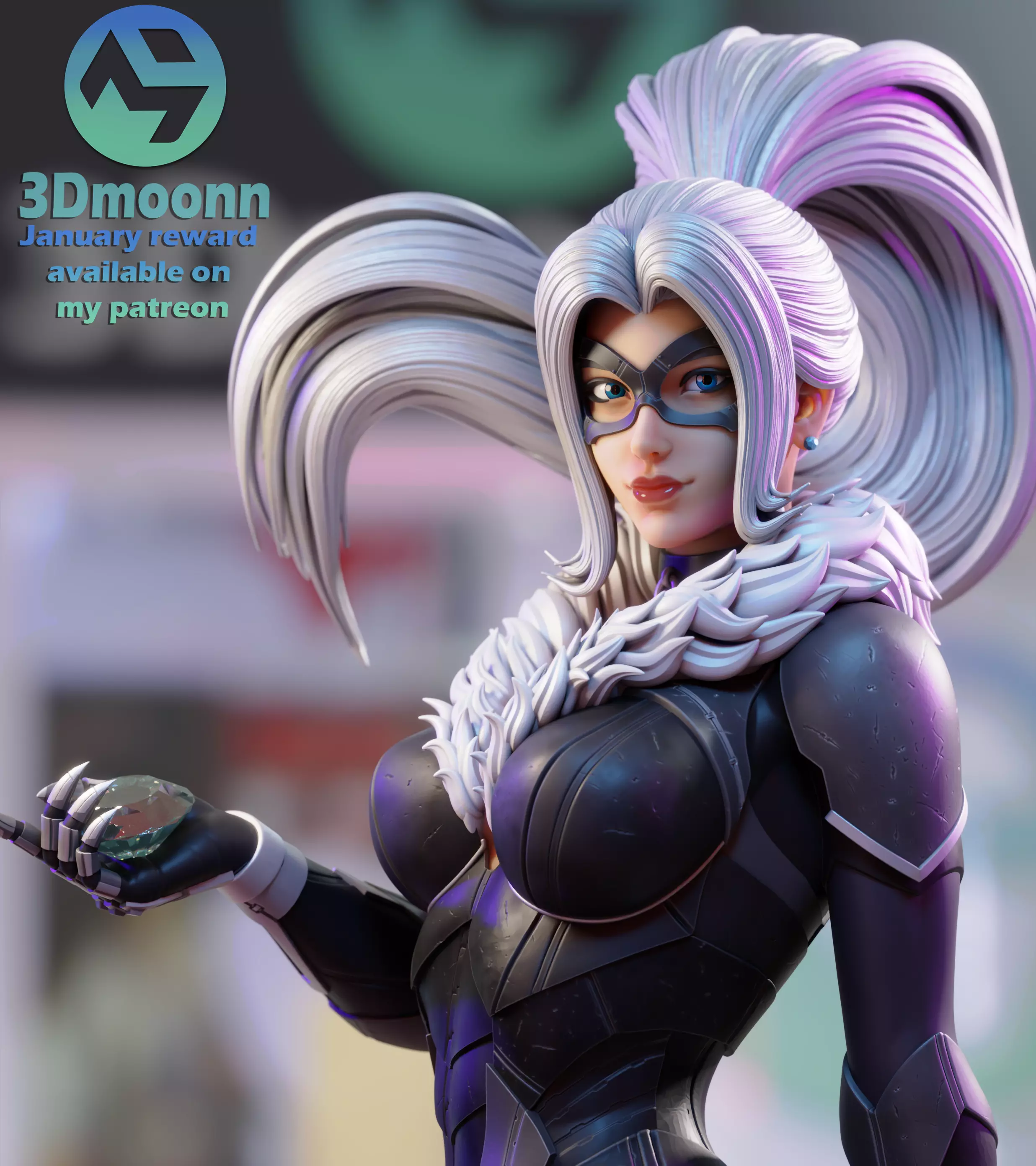 black cat - marvel - stl 3D print model_0