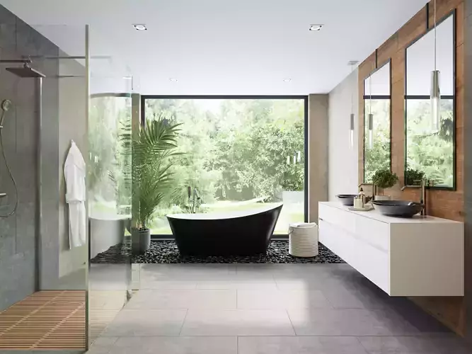 Realistic 3d model of Bathroom Interior