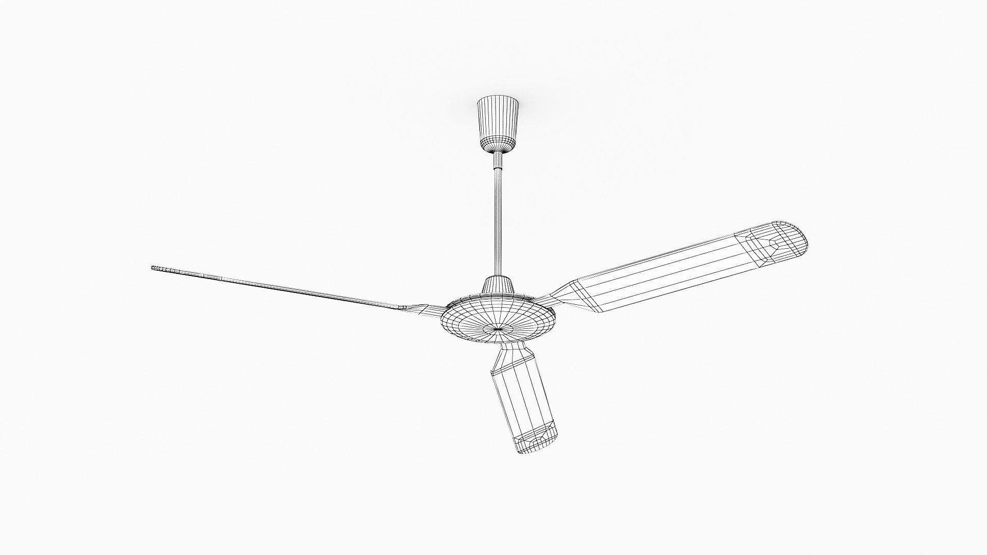Ceiling fan Low-poly 3D model_2