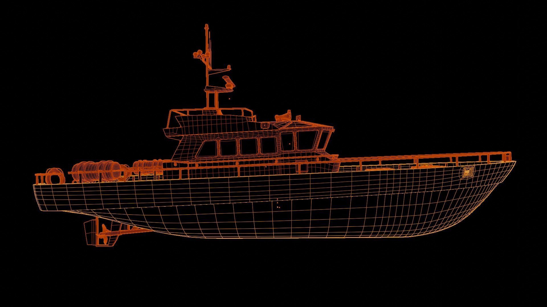 Ship patrol boat 3D model_13