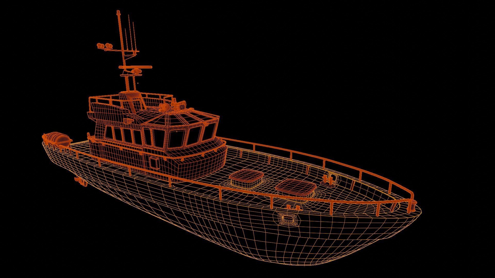 Ship patrol boat 3D model_16