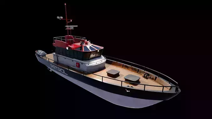 Ship patrol boat 3D model Ship patrol boat 3D model