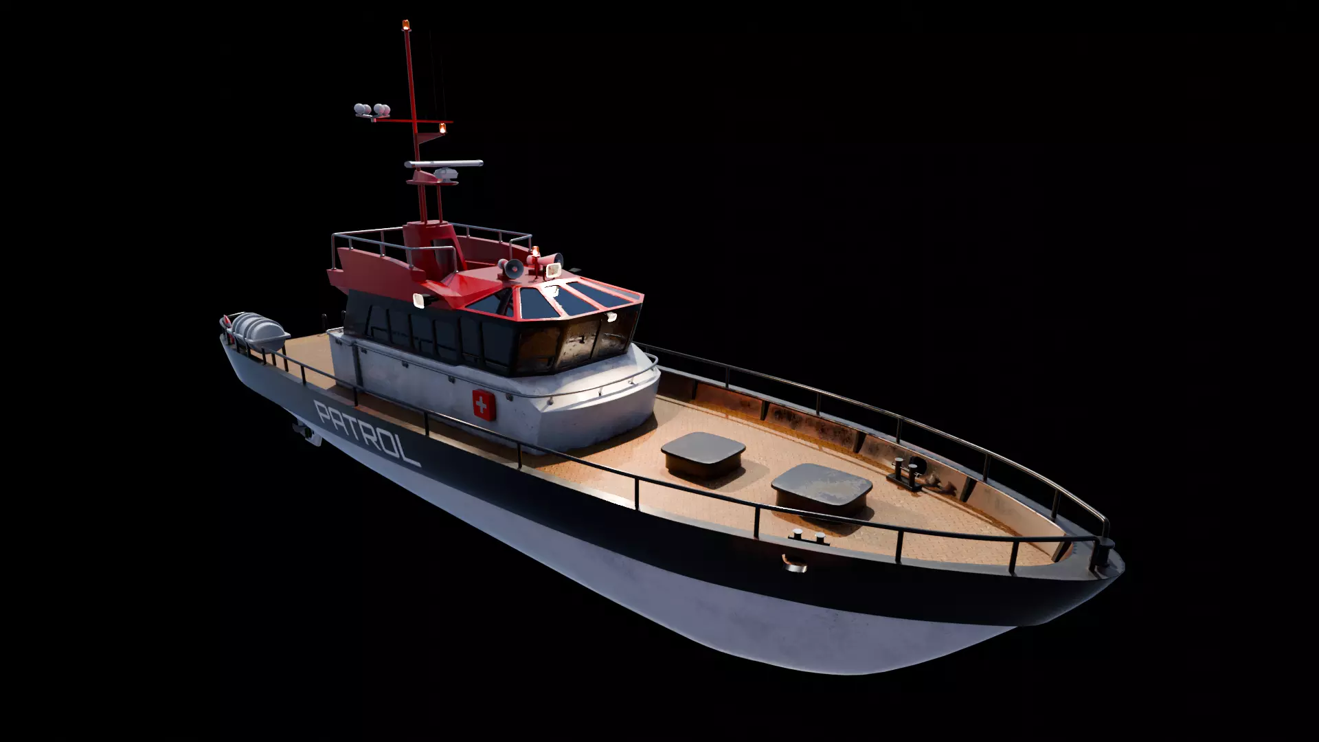Ship patrol boat 3D model_0