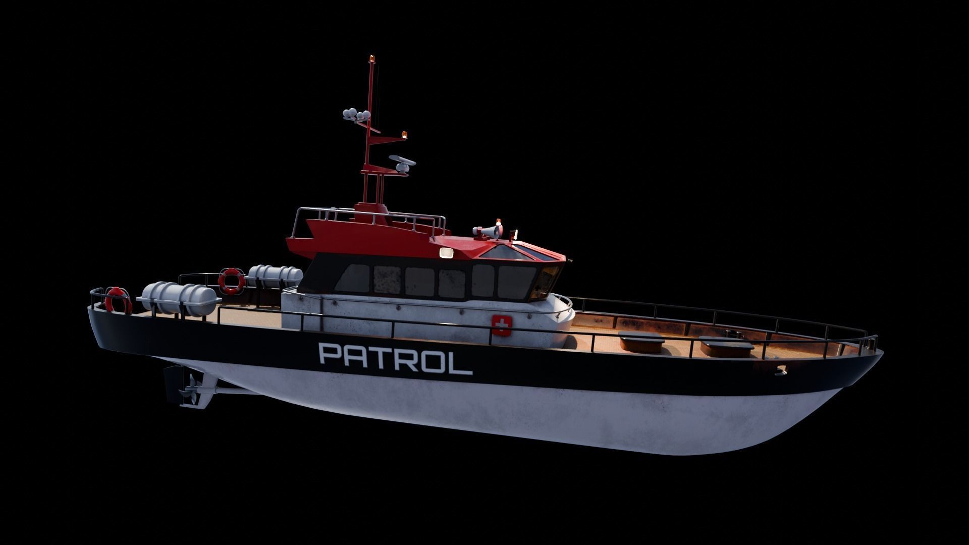 Ship patrol boat 3D model_4