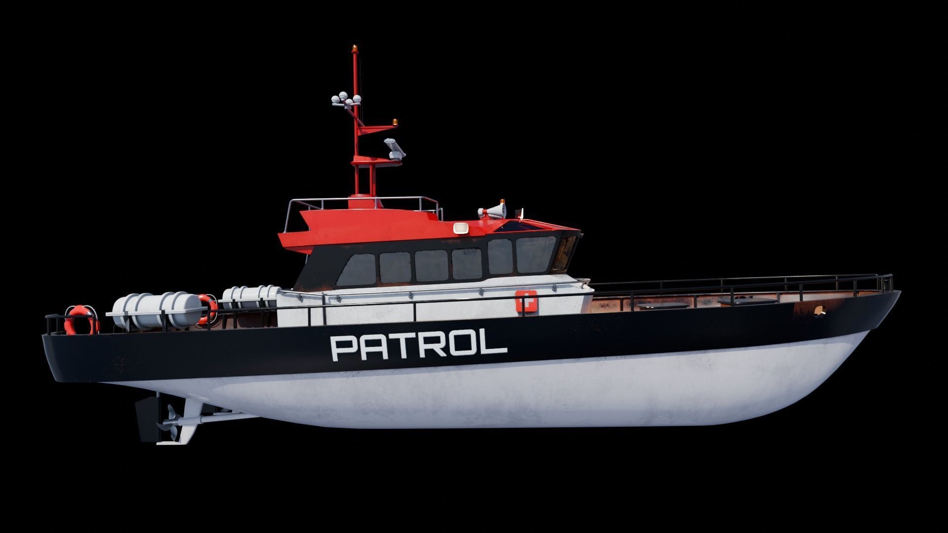 Ship patrol boat 3D model_1