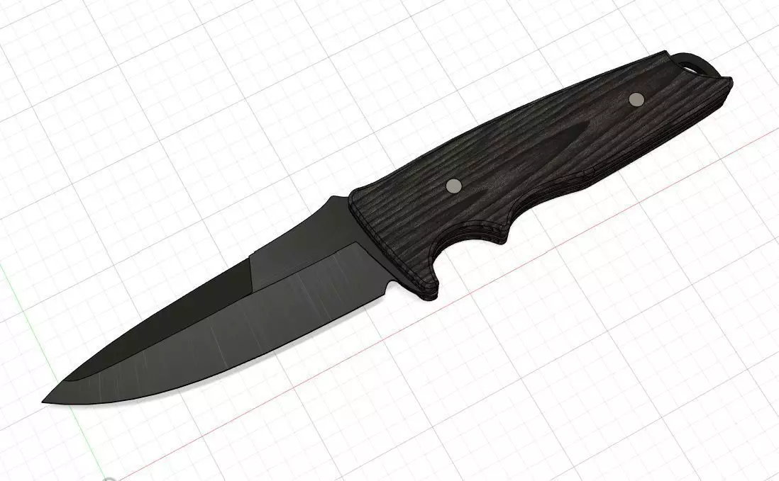 Hunter dagger knife for knife makers including PDF sheet 3D print model