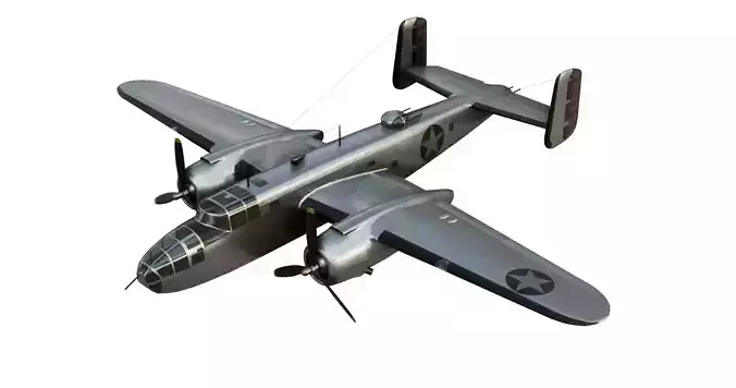 North American B-25 Mitchell Low-poly 3D model