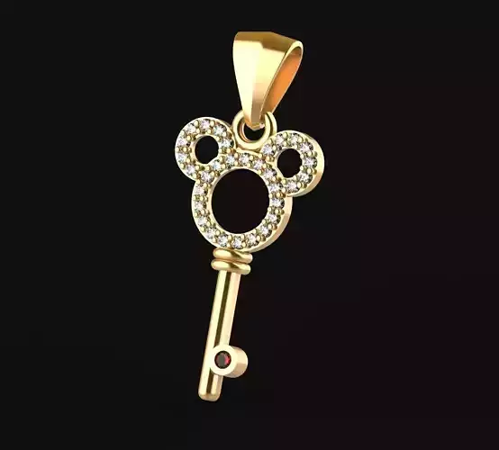 Mickey Mouse key pendant 3D print model