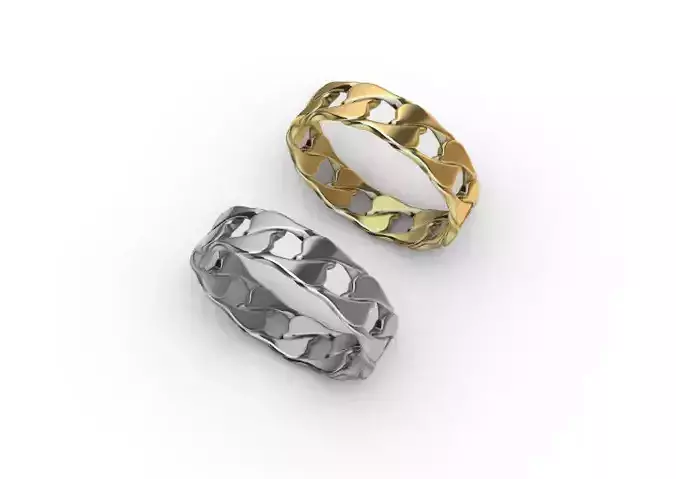 Cuban Link Chain Ring Anel 6mm wide