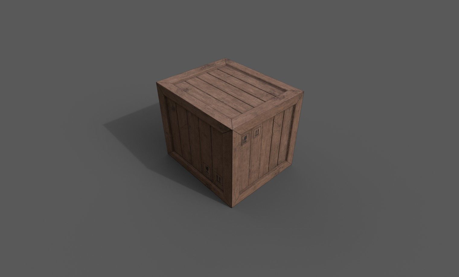 Wooden Cargo Crates Low-poly 3D model_12