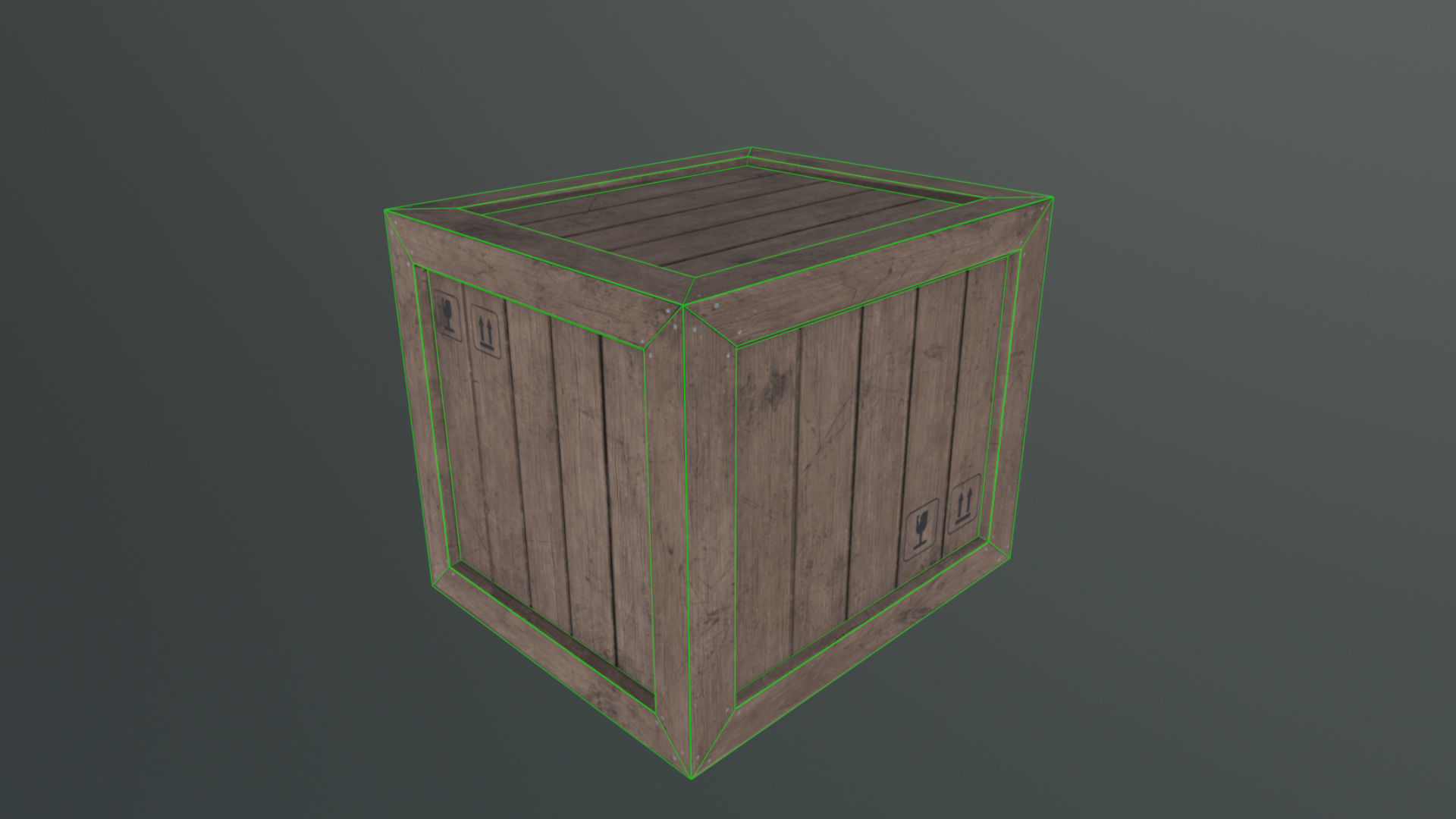 Wooden Cargo Crates Low-poly 3D model_15