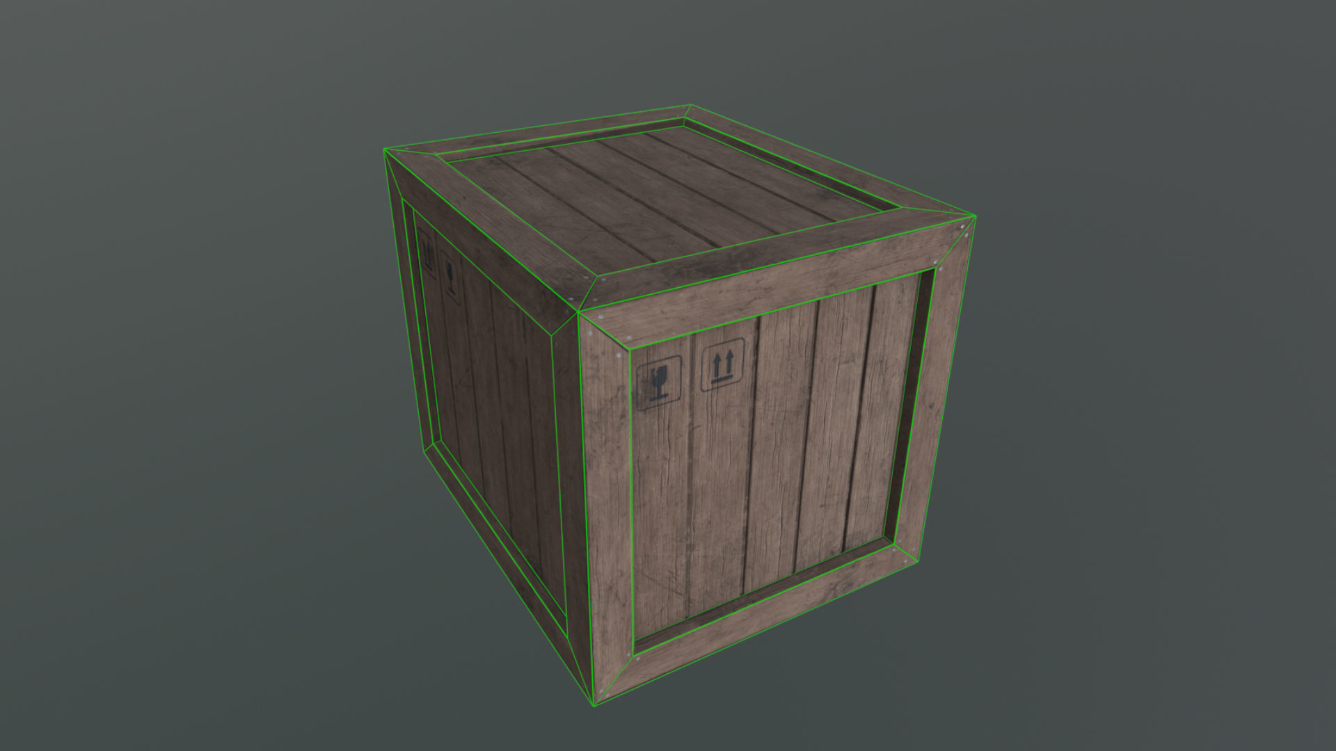Wooden Cargo Crates Low-poly 3D model_14