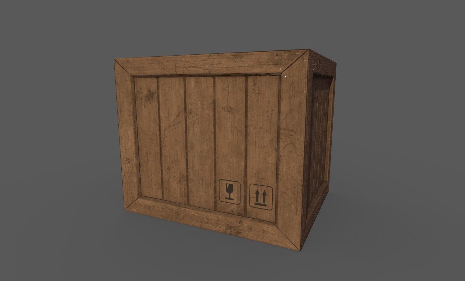 Wooden Cargo Crates Low-poly 3D model_8