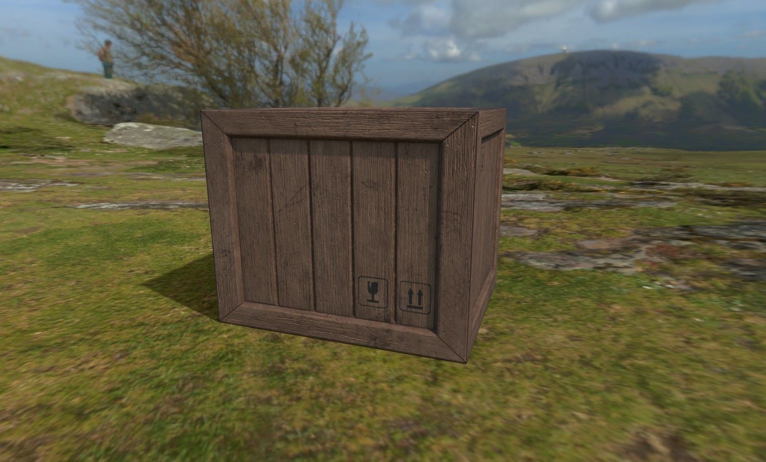 Wooden Cargo Crates Low-poly 3D model_2